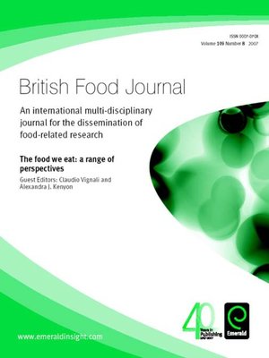 cover image of British Food Journal, Volume 109, Issue 8